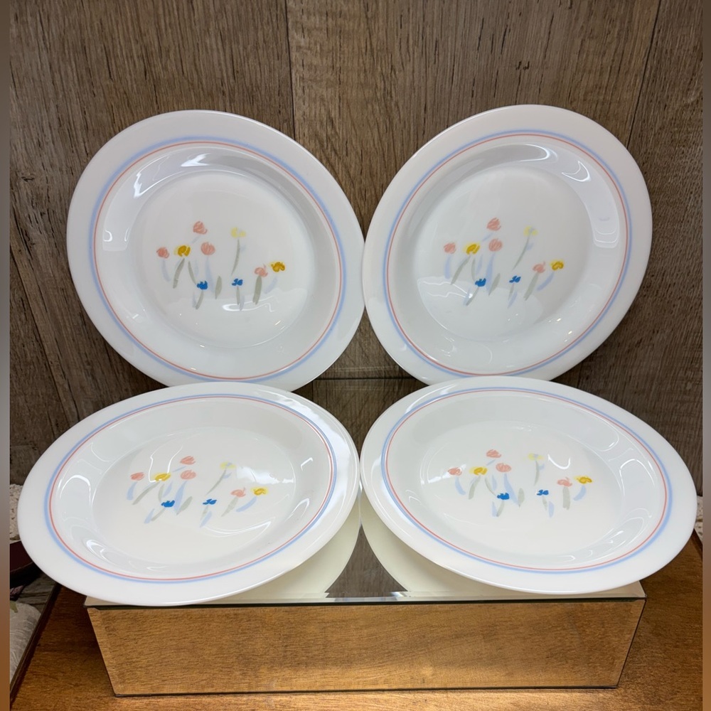 Set of 4 Vintage Arcopal France PASTORAL Salad Plates 7 1/4”